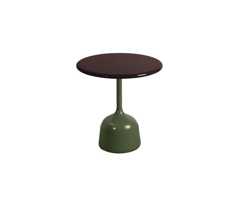 Glaze coffee table, small van Cane-line in Olive green, semi glossy aluminium, Burgundy, lava stone glazed – productfoto