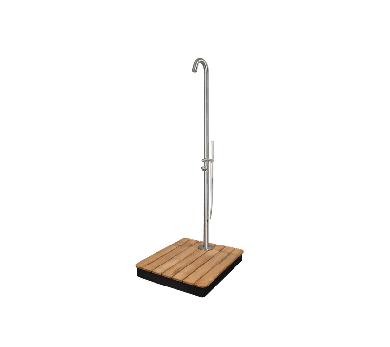 Lagoon shower by Cane-line in Stainless steel, Teak – product photo