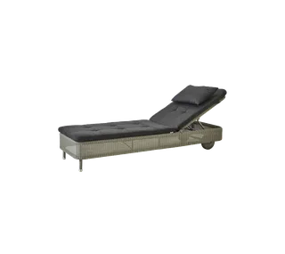 Presley sunbed by Cane-line in Taupe, small round Weave, Black, Natté w/QuickDry & Airflow – product photo 2 of 2