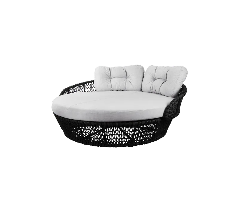 Ocean large daybed von Cane-line in Dark grey, round open Soft Rope, White grey, Link w/QuickDry & Airflow – Produktfoto