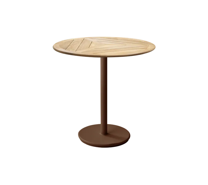 Go café table dia. 80 cm de Cane-line en Desert red, aluminium, Teak, geometric 80 cm – photo du produit