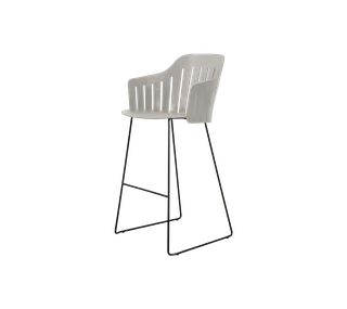 Choice bar chair by Cane-line in Taupe, polypropylene, up to 98% recycled, Black, galvanized steel w/4legs – product photo 2 of 2