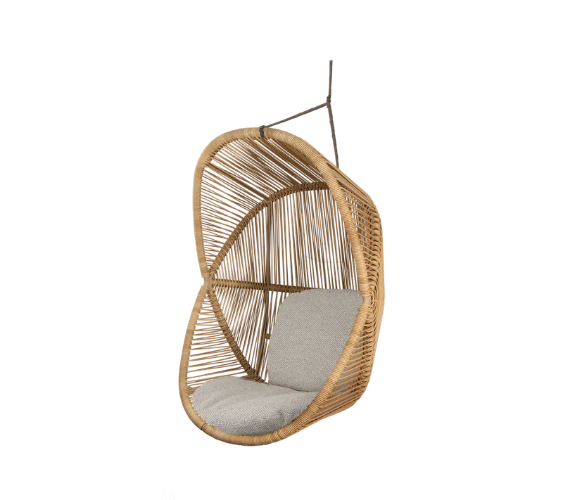 Hive chair by Cane-line in Natural, small round core Weave, Taupe, string Soft Rope, Light brown, Rise w/QuickDry & Airflow – product photo