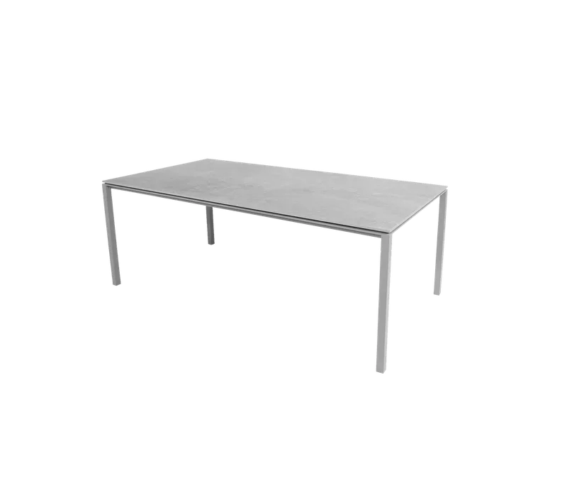 Pure dining table, 200x100 cm by Cane-line in Light grey, aluminium, Fossil grey, ceramic – product photo
