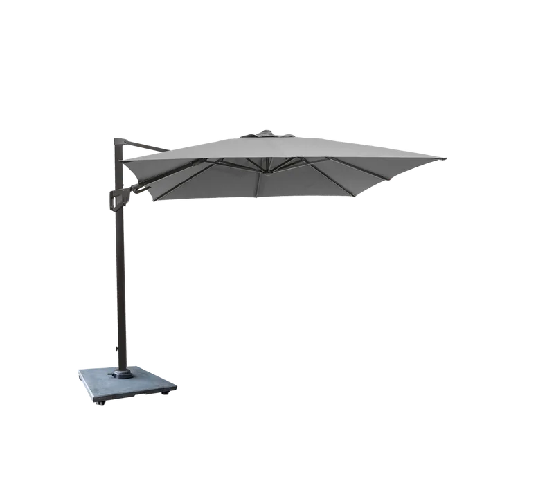 Hyde luxe tilt parasol, 3x3 m von Cane-line in Aluminium w/Antracite fabric, Matt grey, granite – Produktfoto
