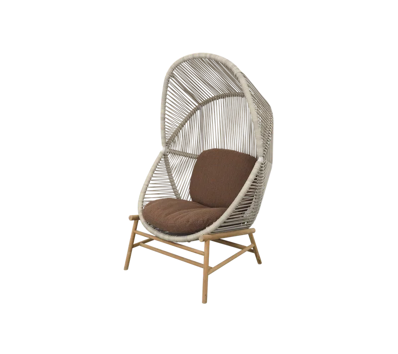 Hive chair by Cane-line in Sand, small round core Weave, Teak, Umber brown, Rise w/QuickDry & Airflow – product photo