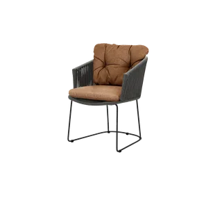 Moments chair von Cane-line in Dark grey, string open Soft Rope, Umber brown, Rise – Produktfoto 2 von 2