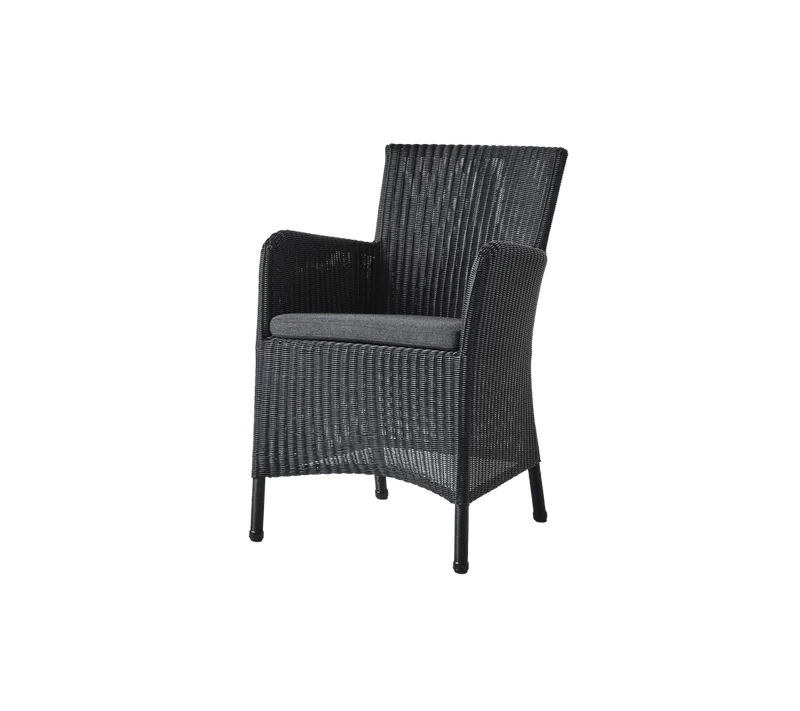 Hampsted chair van Cane-line in Black, small round Weave, Black, Natté – productfoto