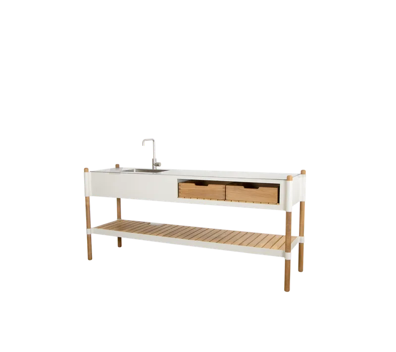 Sticks kitchen by Cane-line in Stainless steel, None, Teak 2 pcs – product photo