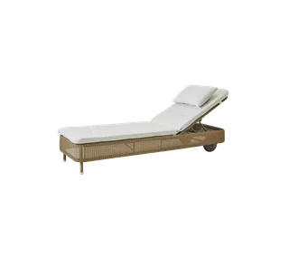 Presley sunbed by Cane-line in Natural, small round Weave, White, Natté w/QuickDry & Airflow – product photo 2 of 2