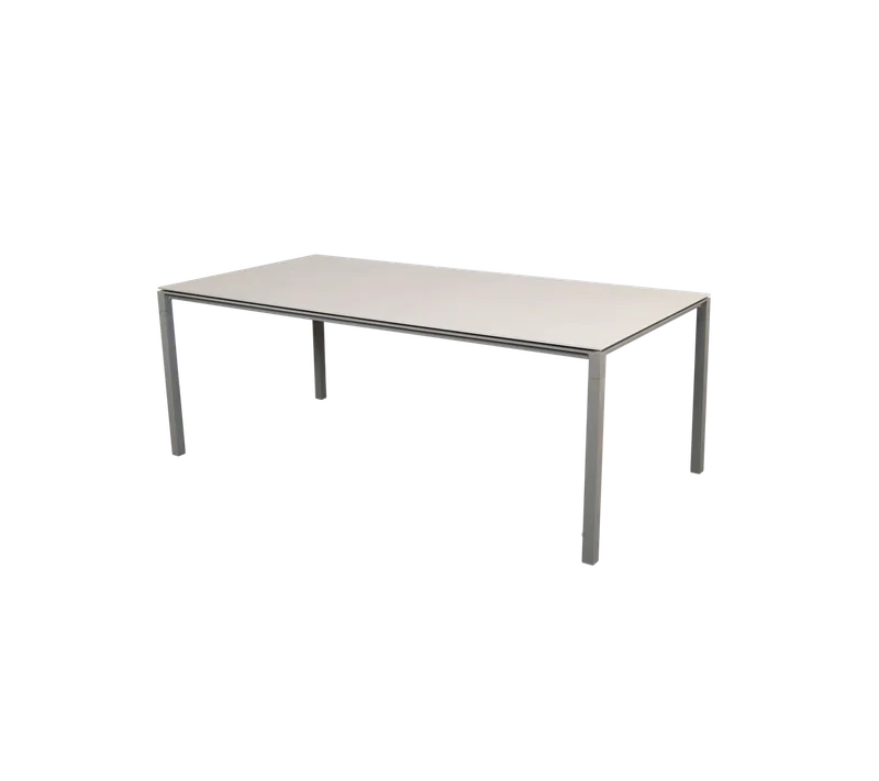 Pure dining table, 200x100 cm van Cane-line in Taupe, aluminium, Toscana sand, ceramic – productfoto