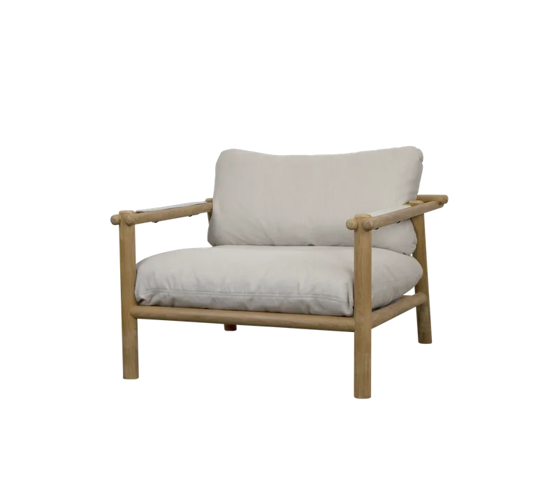 Sticks lounge chair de Cane-line en Teak, Sand, Natté w/QuickDry & Airflow – photo du produit