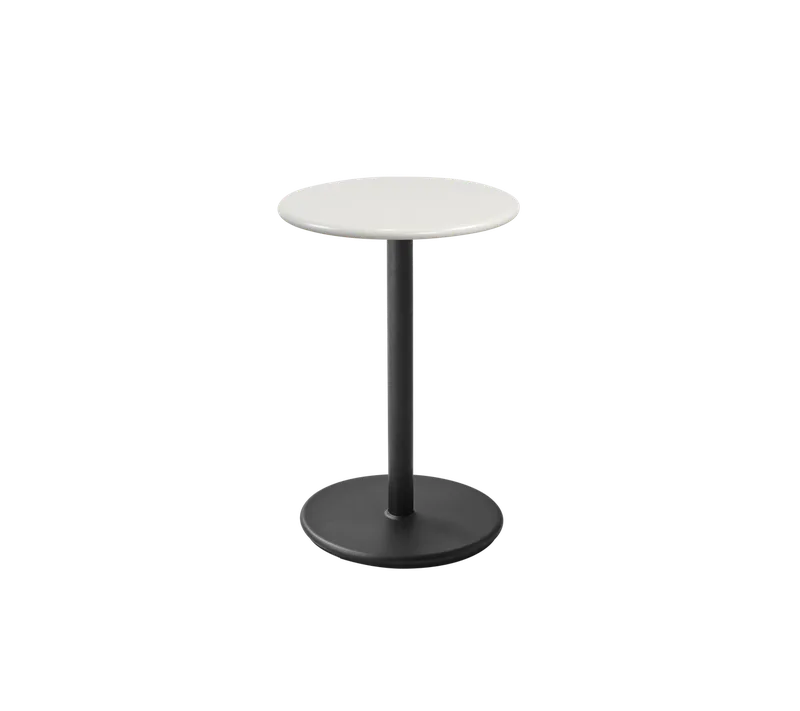 Go café table dia. 45 cm de Cane-line en Lava grey, aluminium, Sand, semi glossy aluminium – photo du produit