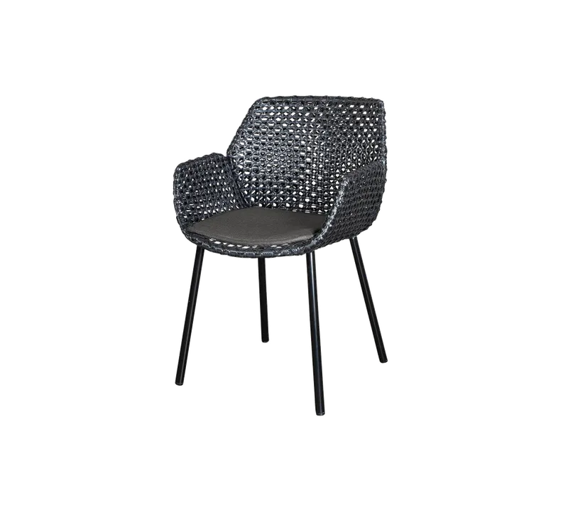 Vibe chair by Cane-line in Black/graphite, small cross peel Weave, Black, Natté – product photo