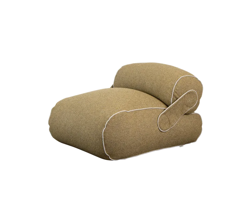 Unite lounge chair by Cane-line in Turmeric yellow, Rise w/QuickDry & Airflow – product photo
