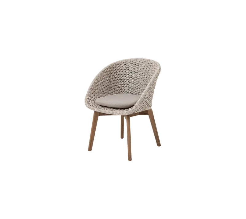 Peacock chair van Cane-line in Sand, medium flat Soft Rope w/teak, Sand, Natté – productfoto 2 van 2