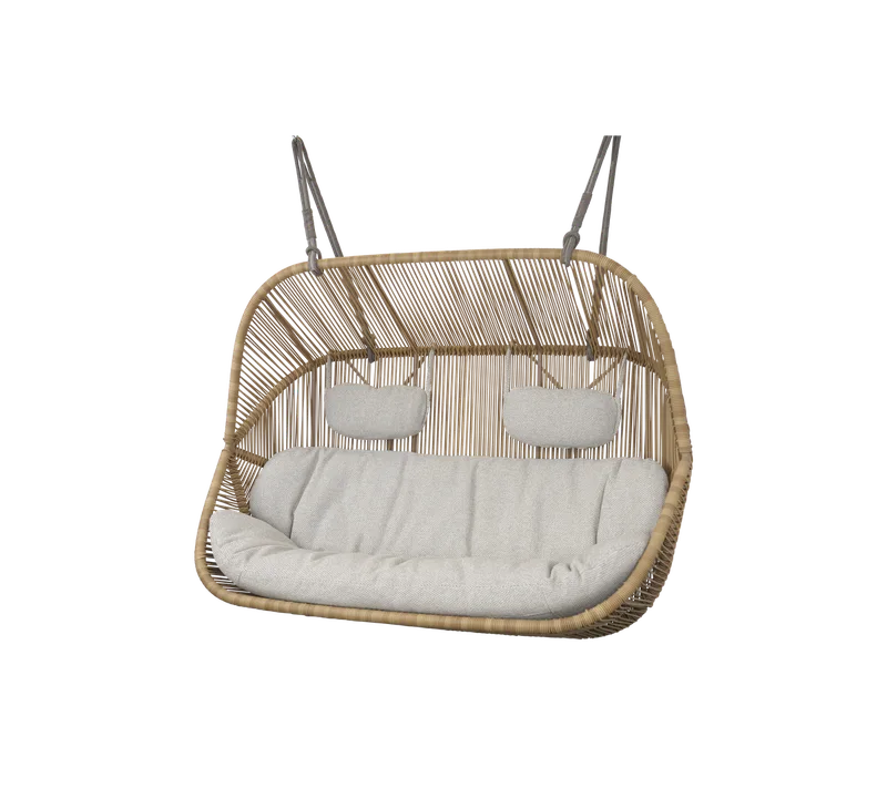 Hive 2-seater sofa de Cane-line en Natural, small round core Weave, Taupe, string Soft Rope, Desert sand, Rise w/QuickDry & Airflow – photo du produit