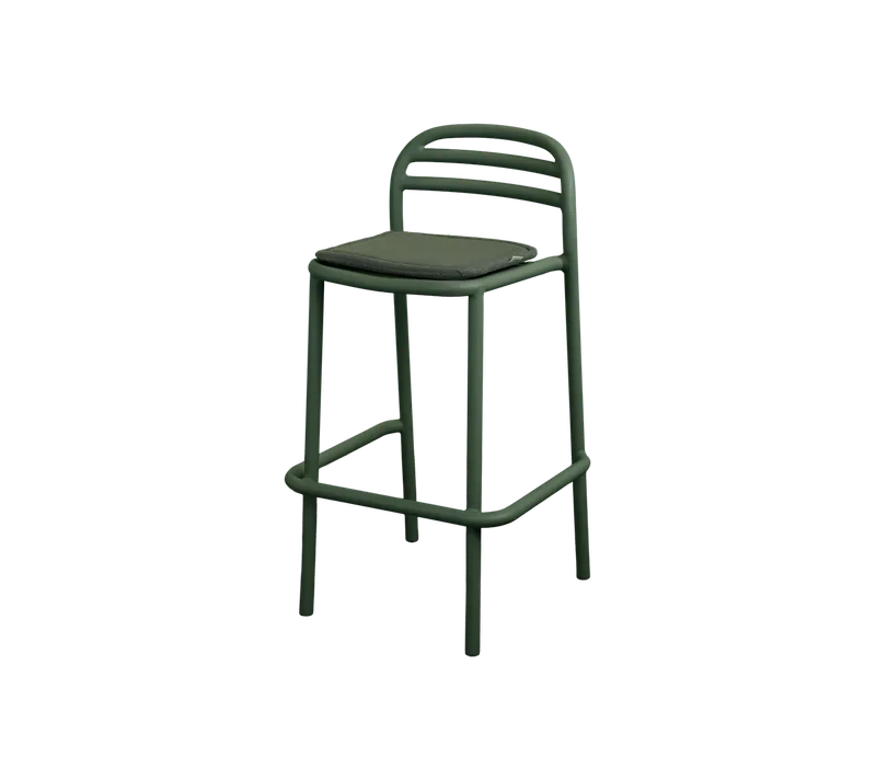 Bliss bar chair von Cane-line in Dark green, aluminium, Light green, Delight w/QuickDry & Airflow – Produktfoto