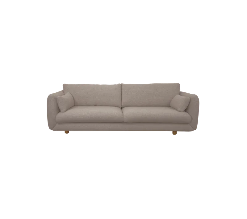 Bloom 3-seater sofa w/teak legs von Cane-line in Light brown, Prosecco – Produktfoto