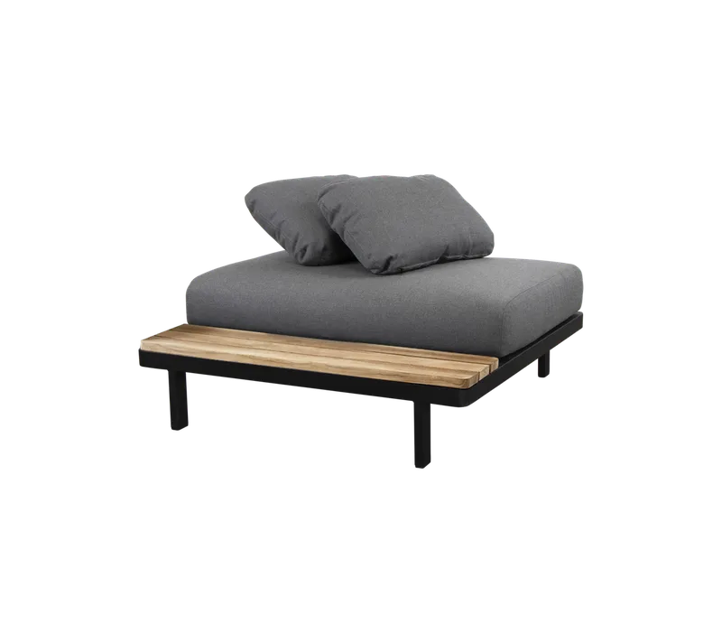 Space single module van Cane-line in Grey, AirTouch w/QuickDry & Airflow, Teak – productfoto