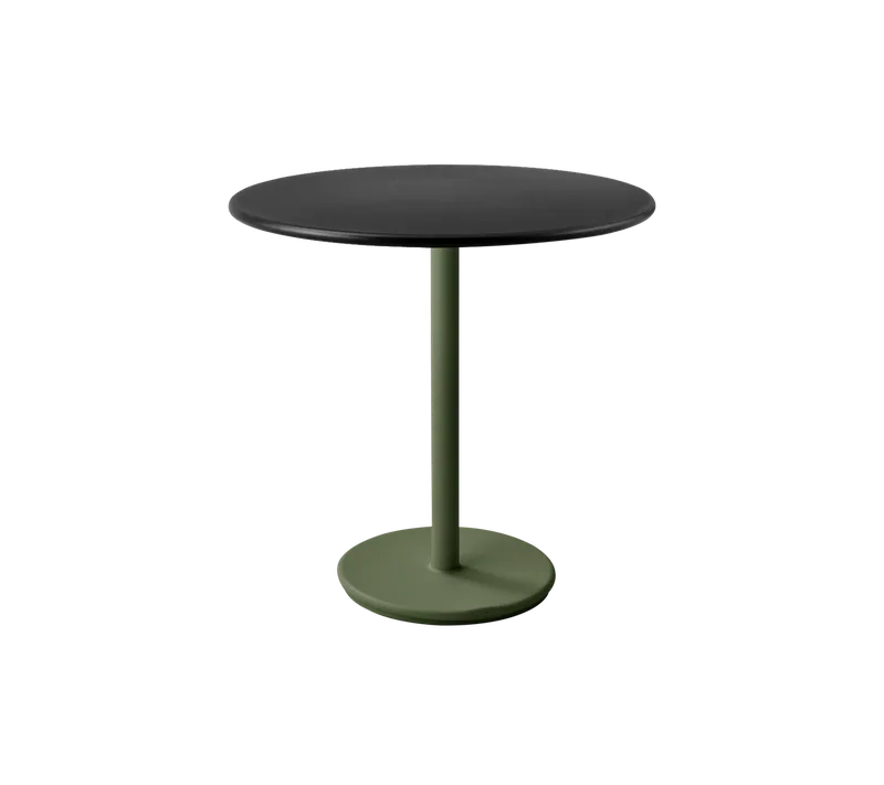 Go café table dia. 80 cm by Cane-line in Dark green, aluminium, Lava grey, aluminium – product photo