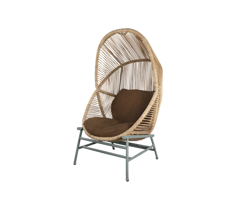 Hive chair by Cane-line in Natural, small round core Weave, Dusty green, aluminium, Umber brown, Rise w/QuickDry & Airflow – product photo