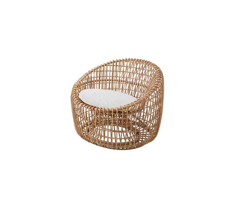 Nest round chair van Cane-line in Natural, medium round sticks rattan, White, Scent – productfoto