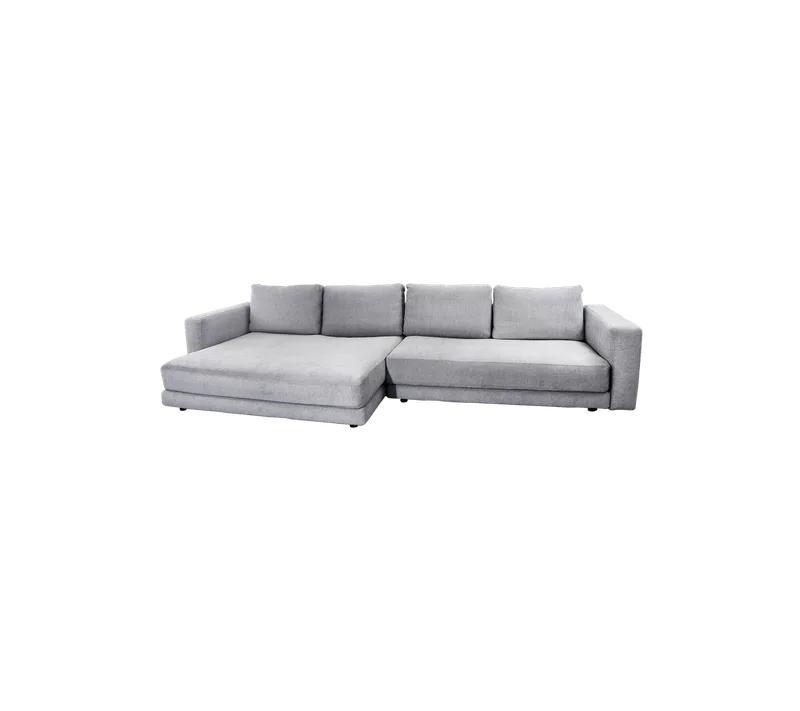 Scale 2-seater sofa w/double daybed and armrest by Cane-line in Light grey, Essence – product photo