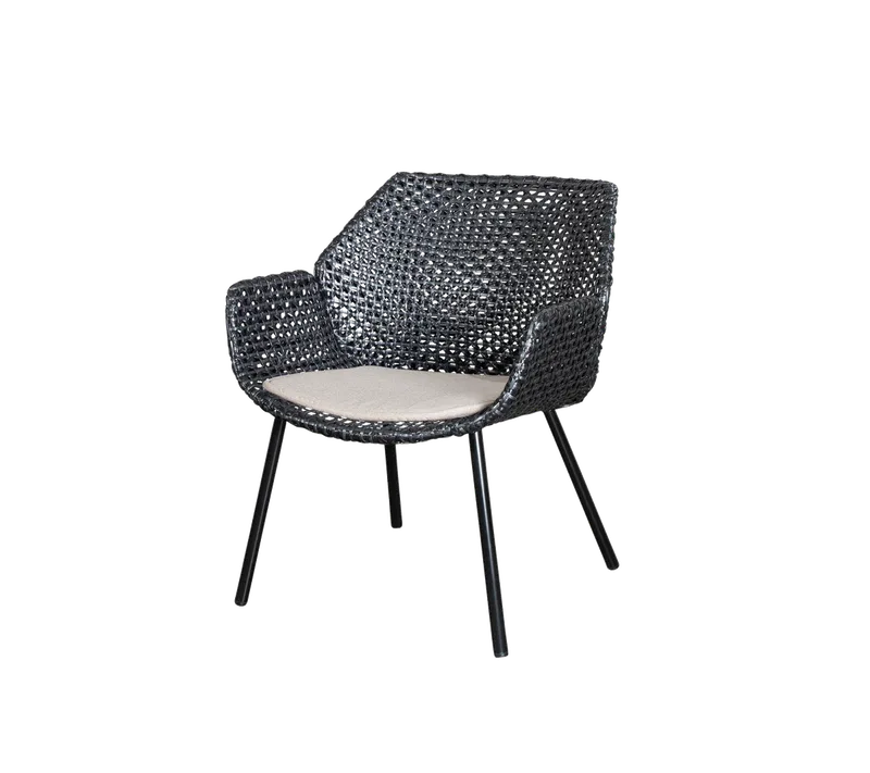 Vibe lounge chair by Cane-line in Black/graphite, small cross peel Weave, Sand, Natté – product photo