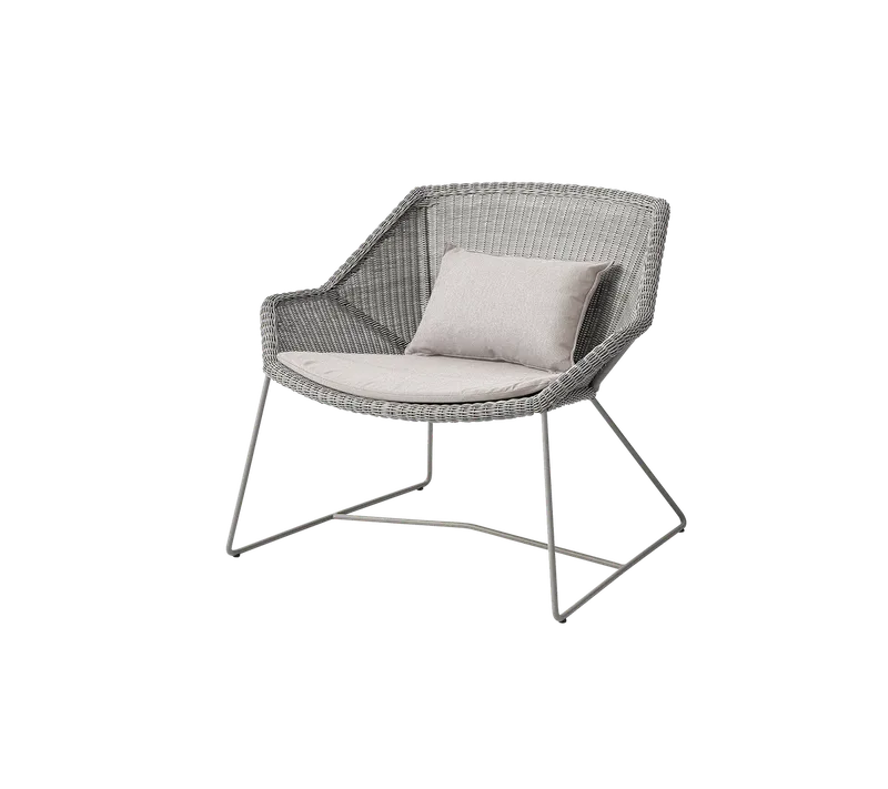 Breeze lounge chair by Cane-line in Taupe, small round Weave, Sand, Natté – product photo
