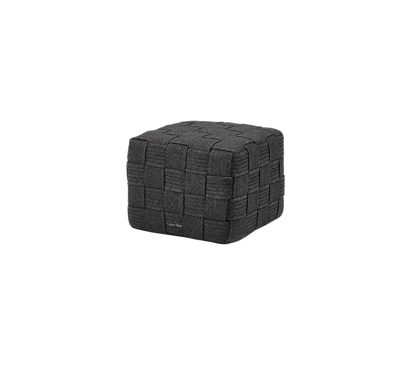 Cube footstool von Cane-line in Dark grey, square Soft Rope w/QuickDry & Airflow – Produktfoto