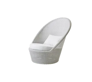 Kingston sunchair w/wheels by Cane-line in White grey, small round Weave, White, Natté w/QuickDry & Airflow – product photo 2 of 2