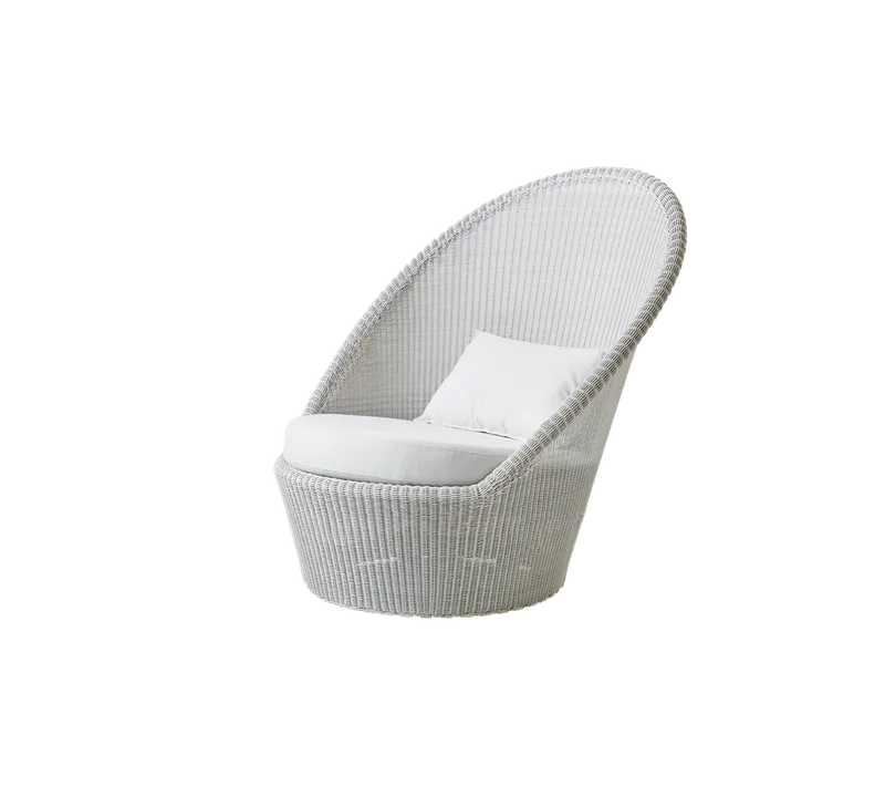 Kingston sunchair w/wheels by Cane-line in White grey, small round Weave, White, Natté w/QuickDry & Airflow – product photo 2 of 2