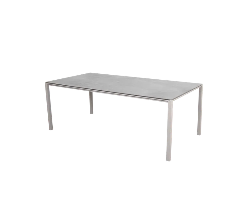 Pure dining table, 200x100 cm van Cane-line in Sand, Aluminium, Fossil grey, ceramic – productfoto