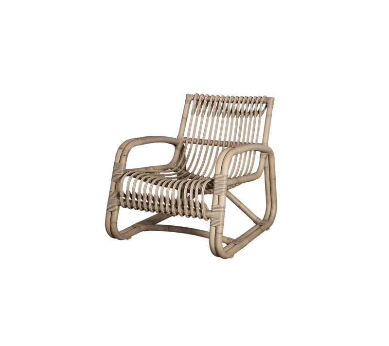 Curve lounge chair von Cane-line in Natural, aluminium w/natural, round double Weave – Produktfoto