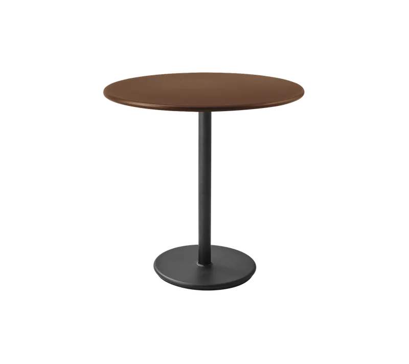 Go café table dia. 80 cm by Cane-line in Lava grey, aluminium, Desert red, aluminium – product photo