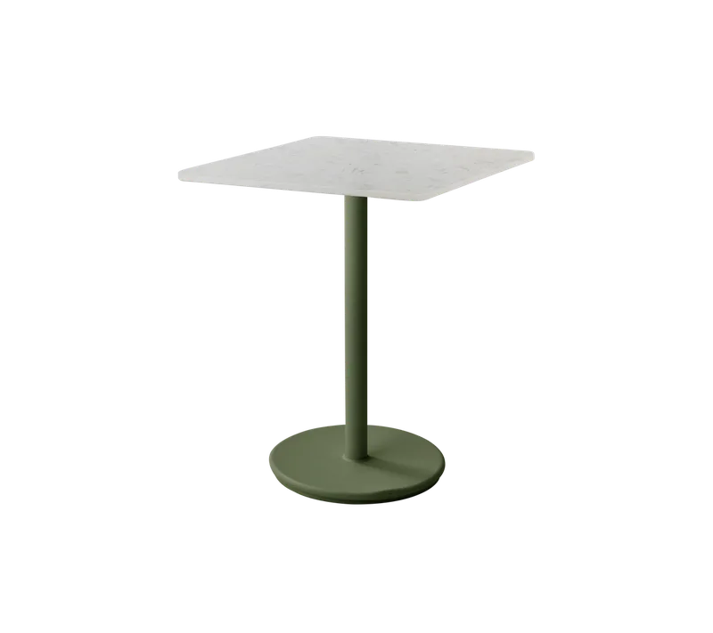Go café table 75x75 cm van Cane-line in Dark green, aluminium, Sand multi colour, HI-Core – productfoto