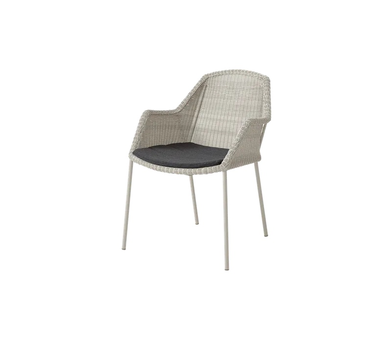 Breeze chair, stackable by Cane-line in Sand, small round Weave, Black, Natté – product photo