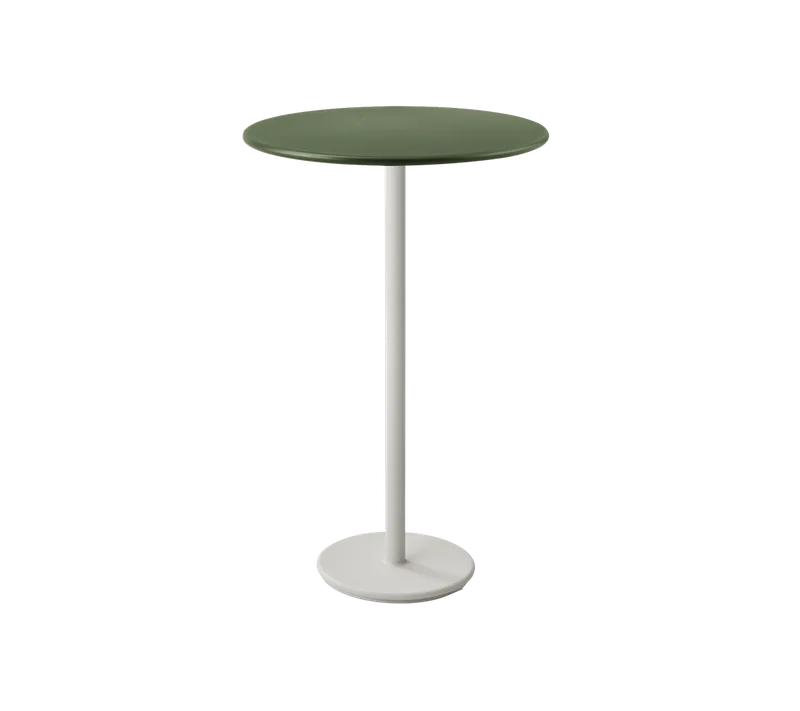 Go bar table dia. 80 cm by Cane-line in Sand, Aluminium, Dark green, aluminium – product photo