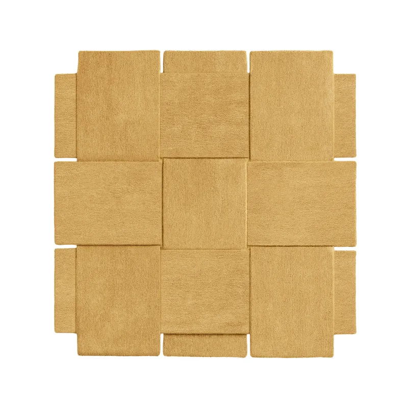 Basket Rug by Design House Stockholm in 180x180 cm, Yellow – product photo
