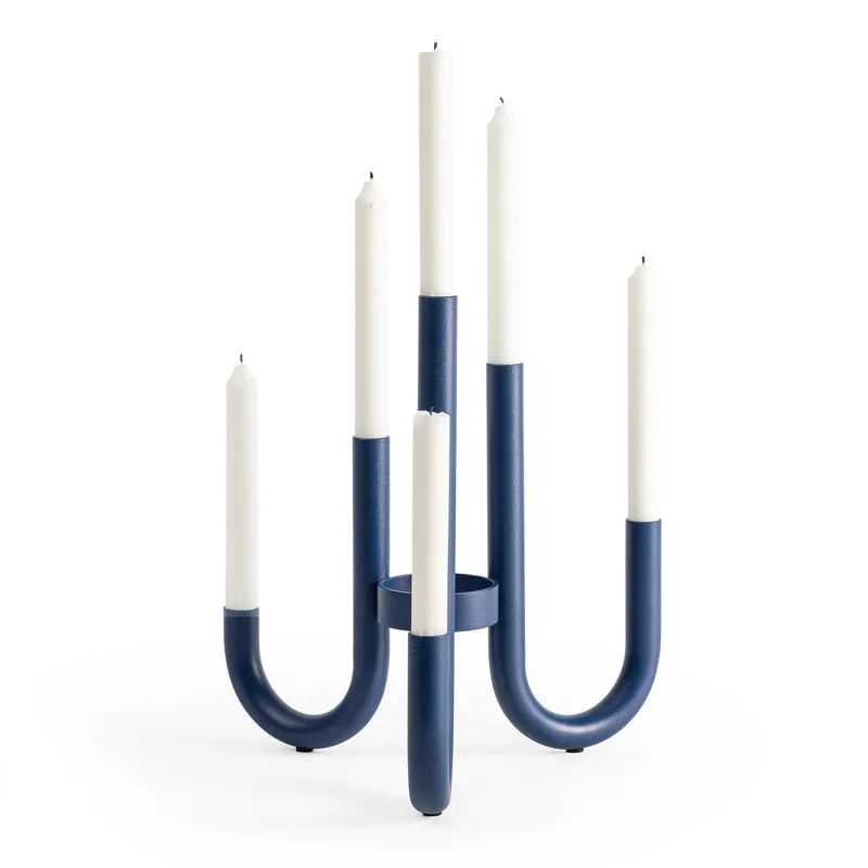 Turn Candelabrum by Design House Stockholm in Dark Blue – product photo