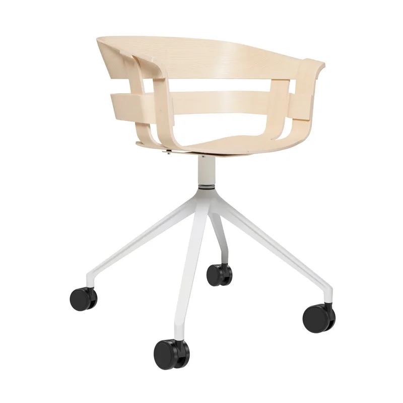 Wick Chair by Design House Stockholm in Swivel Base with Wheels, Ash – product photo
