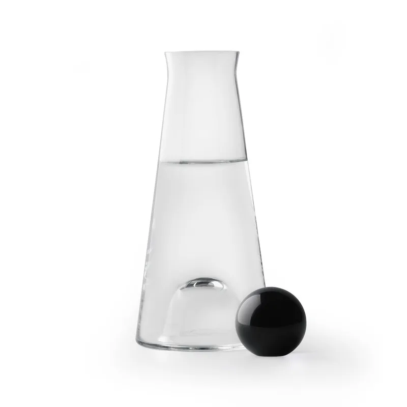 Fia Carafe by Design House Stockholm in 100 cl, Clear/Black – product photo