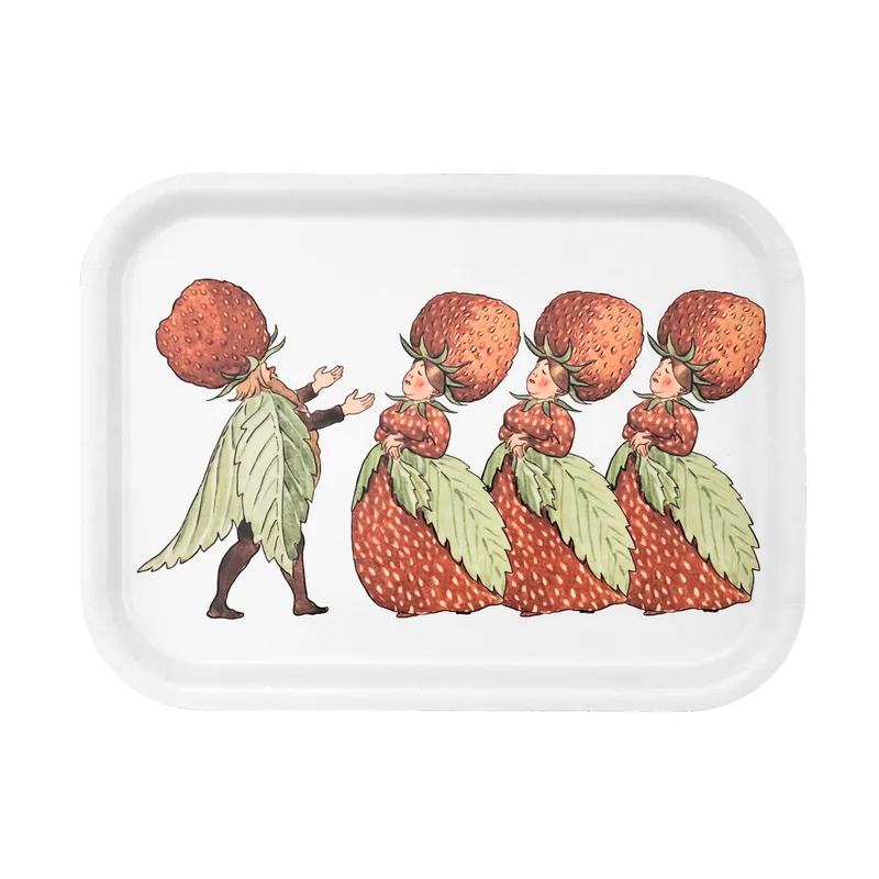 Elsa Beskow Tray by Design House Stockholm in Strawberry Family 20x27 cm – product photo