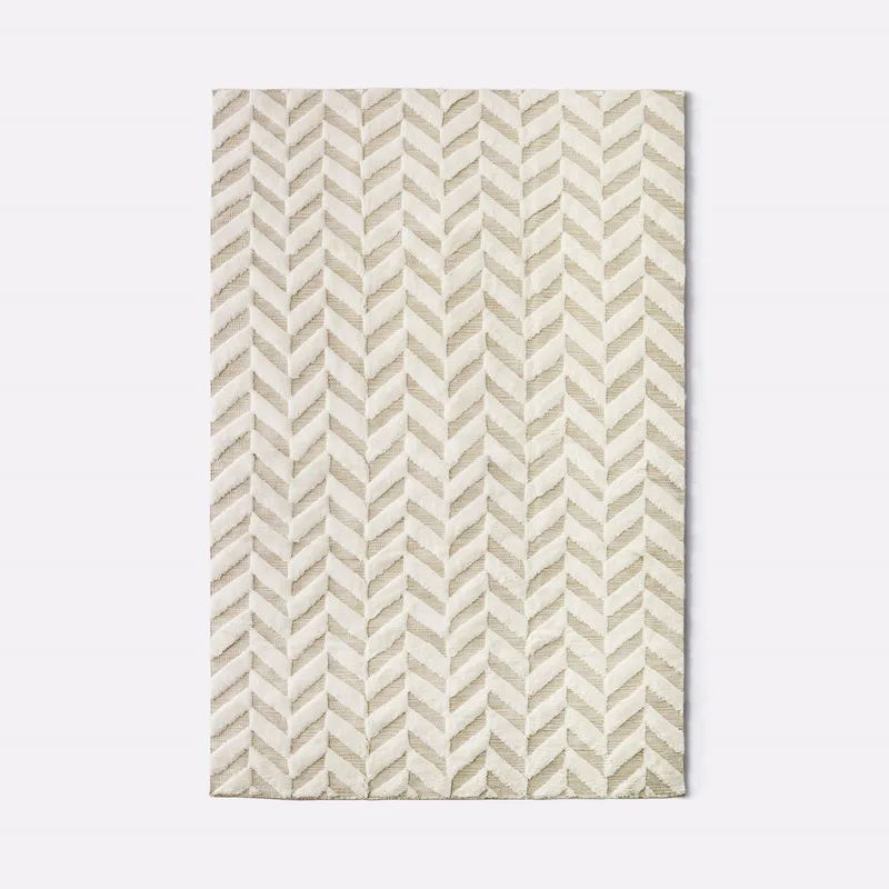 Herringbone Rug White van Dusty Deco in 200 × 300 – productfoto