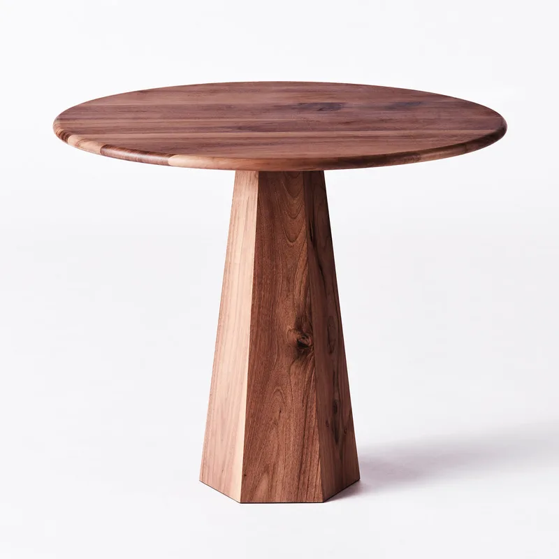 Hexagon Dining Table Walnut by Dusty Deco in Ø 90 cm – product photo