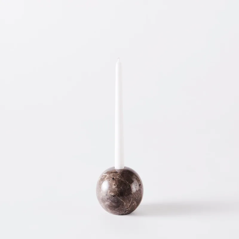 Sphere Candle Holder 10 Grey von Dusty Deco – Produktfoto