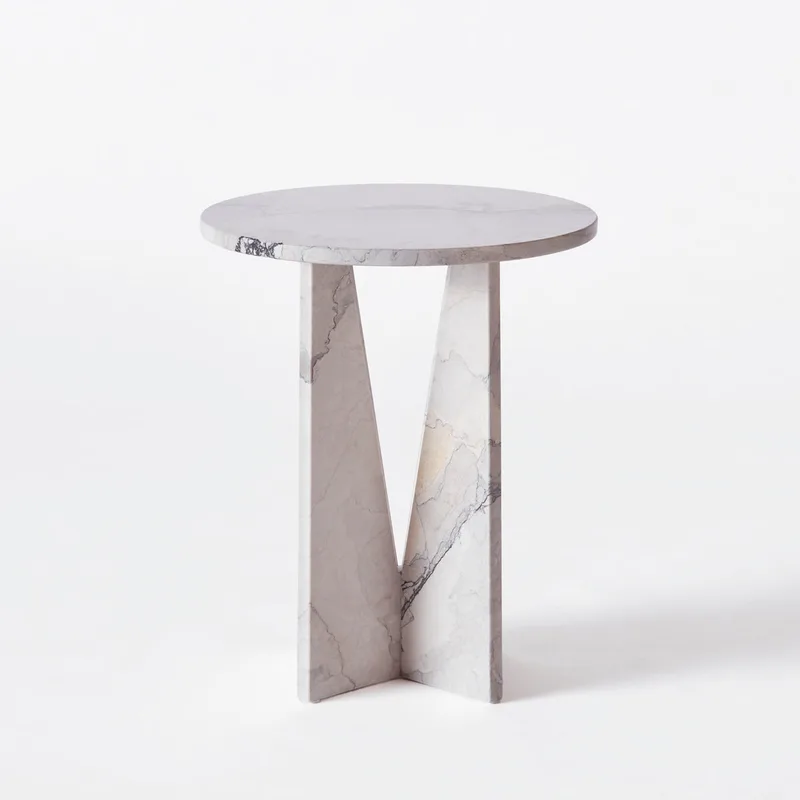 V Side Table Albanian Grey by Dusty Deco – product photo