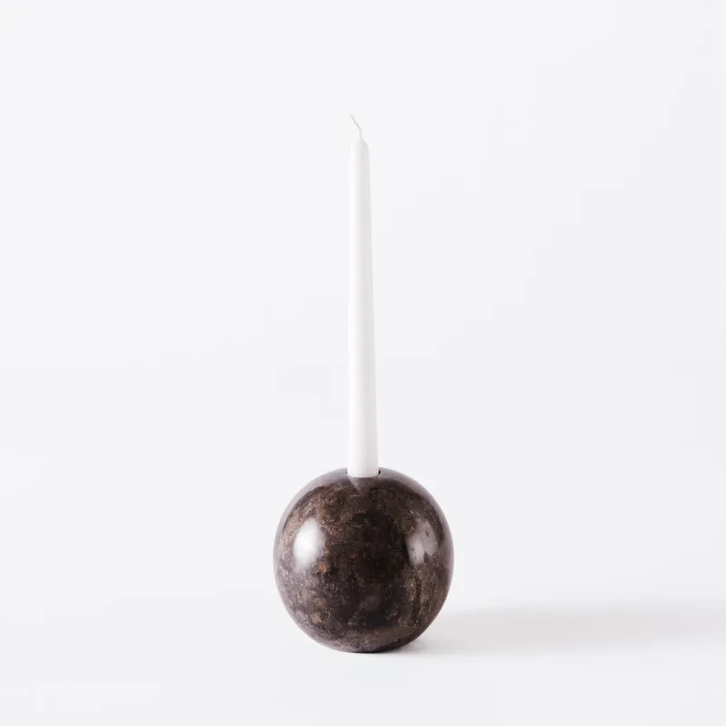 Sphere Candle Holder 12 Grey de Dusty Deco – photo du produit