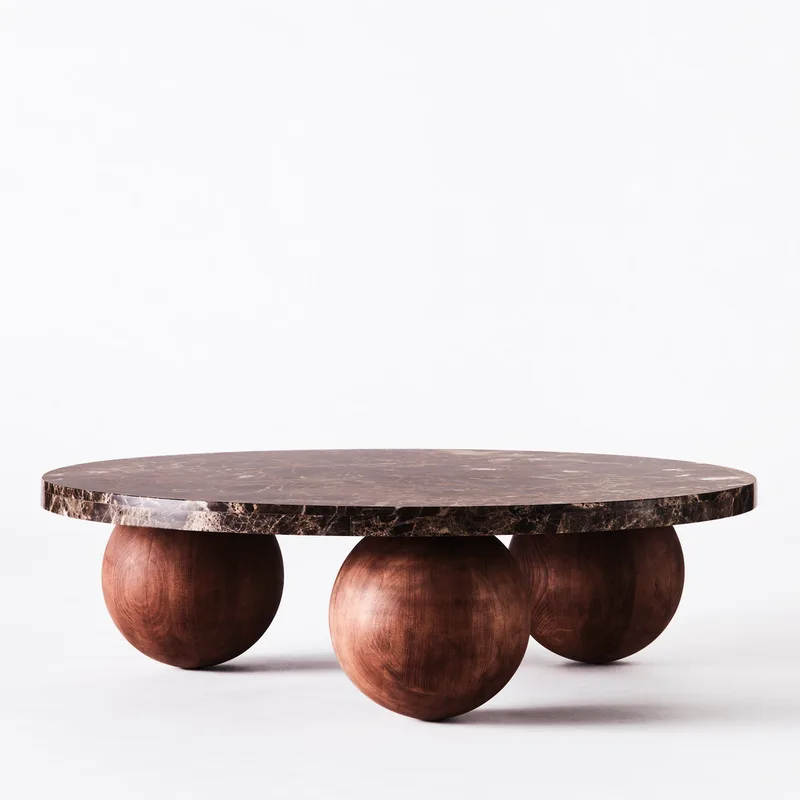 Sphere Round Sofa Table Emperador van Dusty Deco in Ø 120 cm – productfoto